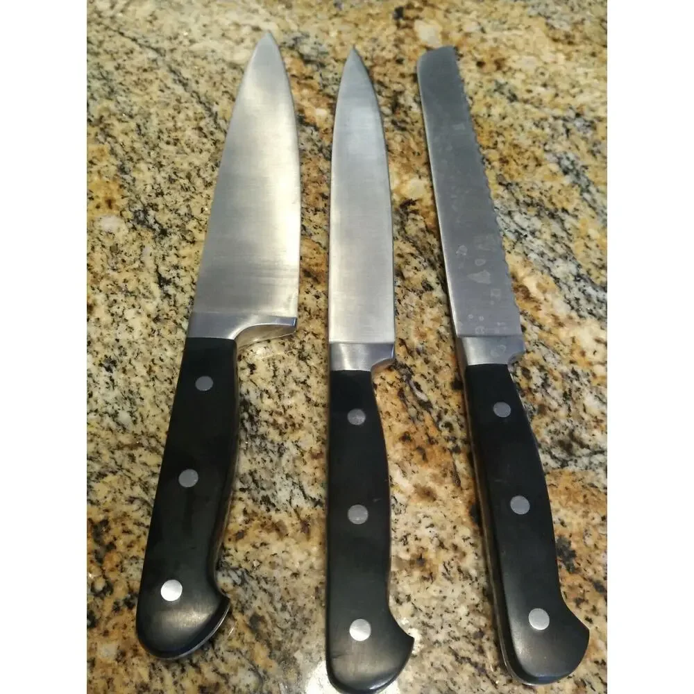 Kunstler Connoisseur 3-Piece Chef knife set. Solid Cutlery Bread Chef Carving